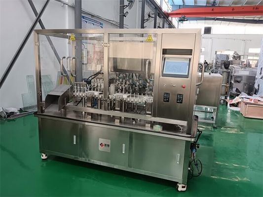 좋은 가격 PLC, GMP 표준과 함께 316L SUS 피스톤 펌프와 함께 높은 점착성 젤을 위한 젤 채우기 캡 기계 온라인으로